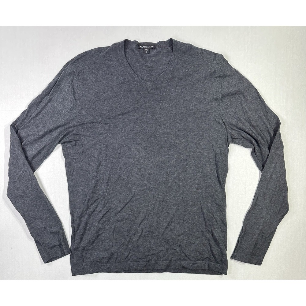 James Perse Los Angeles Women's V-Neck Sweater Size 2 (M) Gray‎ Long Sleeve